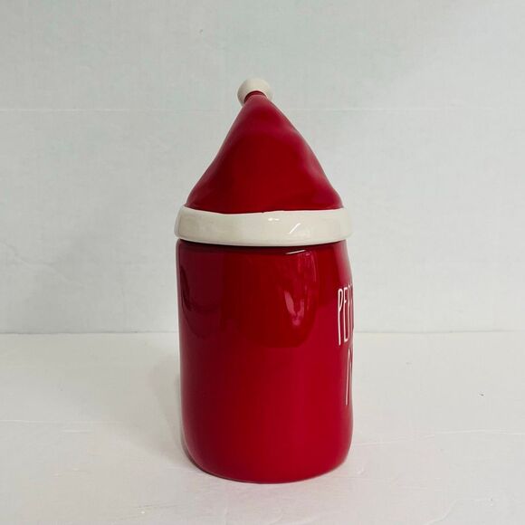 Rae Dunn PEPPERMINT MOCHA Mug With Santa Hat Topper   16 Oz   EUC - Picture 2 of 7